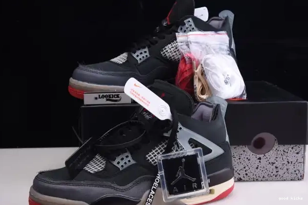 Cheap Off White x Air Jordan 4 Bred Retro CV9388-001 0507